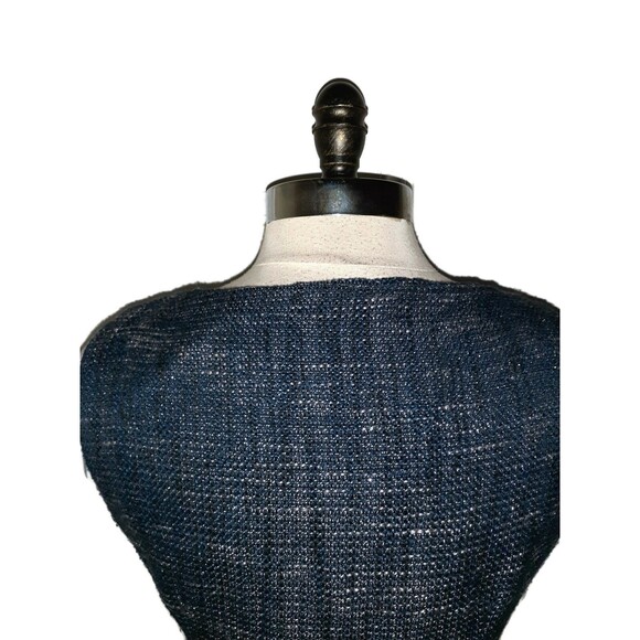 CALVIN KLEIN Size 10 Sheath Dress Blue Grey Sparkles Side Zippers Sleeveless - Picture 5 of 6